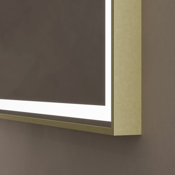 Lomax Light Overmantle Arch Mirror - Brushed Brass